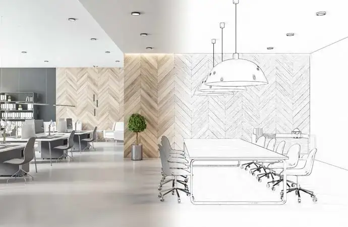 Commercial interior construction project