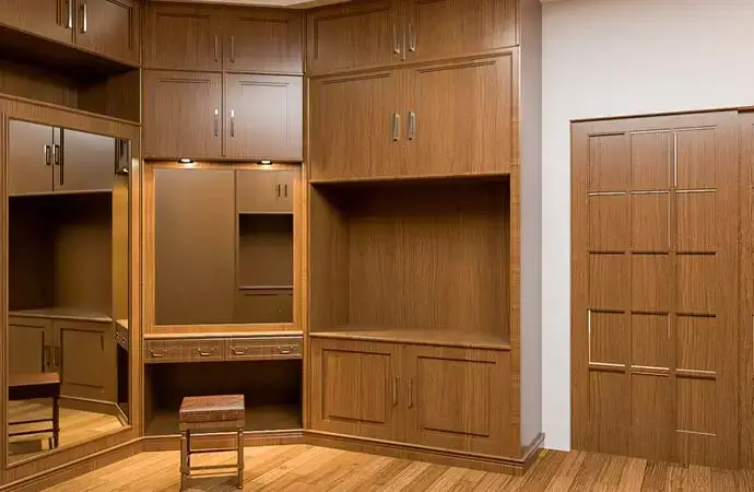 Compact dressing room interior
