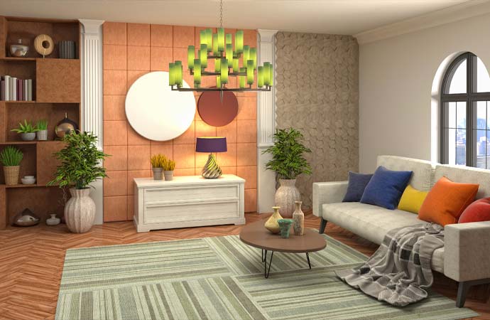 Rustic Interior Design for Living Room