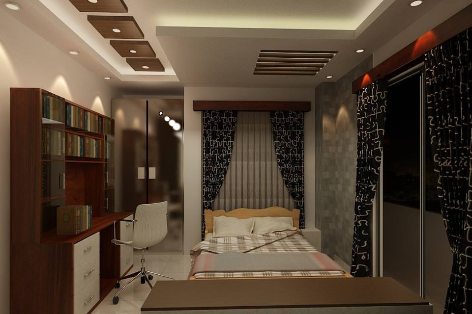 Wall and ceiling design for small bedroom