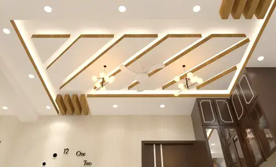 Luxury layered bedroom false ceiling