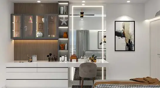 Mirror and lighting setup