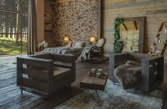 Rustic Layout Drawing Room